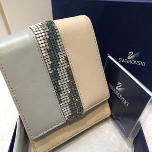 NWT Swarovski Crystal beige and pearl evening bag